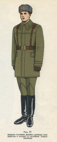 Рисунки формы одежды, 
			включающей утепленные (ватные) куртки согласно правилам ношения 1973 г.