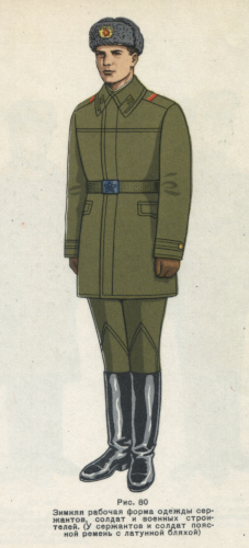 Рисунки формы одежды, 
			включающей утепленные (ватные) куртки согласно правилам ношения 1973 г.