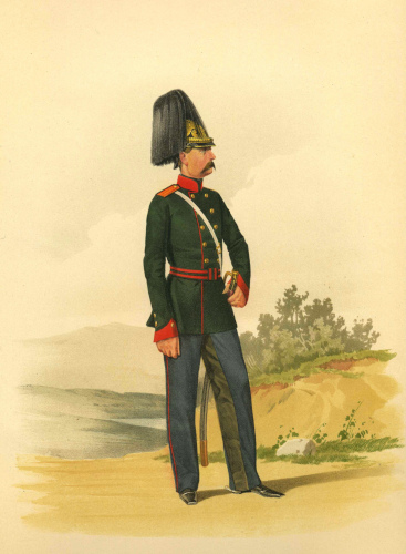 Рисунок 6. Учебный рядовой драгунского 
	эскадрона Образцового кавалерийского полка (в парадной строевой форме). 10 сентября 1856 г.