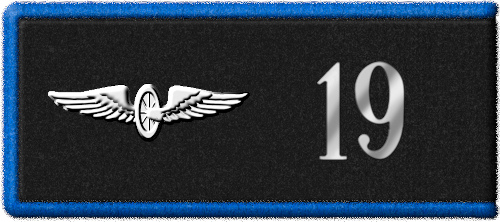 Петлица войск военных сообщений периода после 1928 г., в данном случае 19-й отдельной кадровой
транспортной роты с соответствующей шифровкой. Рисунок Кирилла Васильева