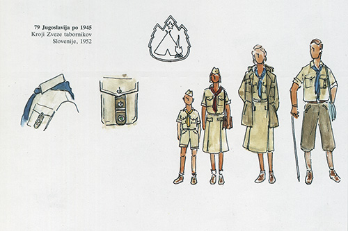Рисунок униформы и знаков различия словенских скаутов 1950-х 
	гг.